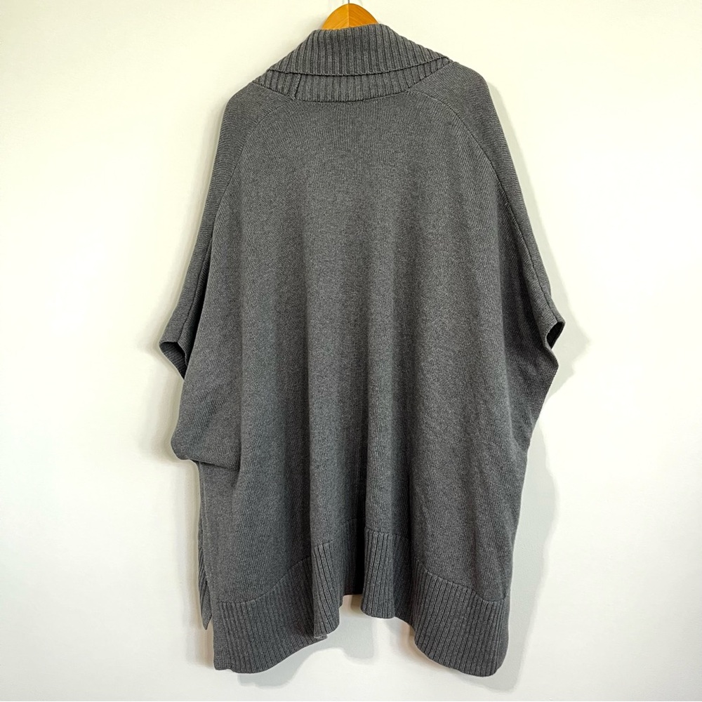 Talbots Charcoal Knit Poncho Fall Cardigan Size Small/Medium - Picture 3 of 8